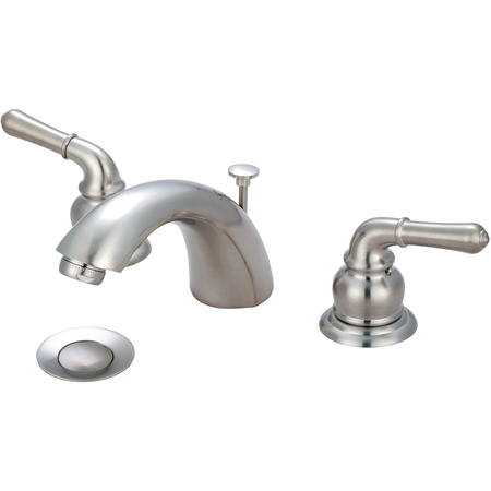 OLYMPIA FAUCETS Two Handle Widespread Bathroom Faucet, Compression Hose, Nickel, Weight: 5.7 L-7330-BN